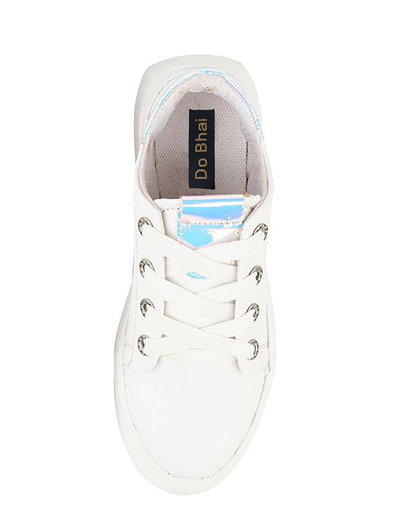 white synthetic laceup casual shoes - 17885305 - Standard Image - 5