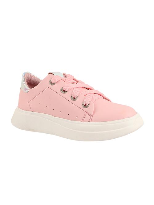 pink synthetic laceup casual shoes - 17885306 - Standard Image - 0