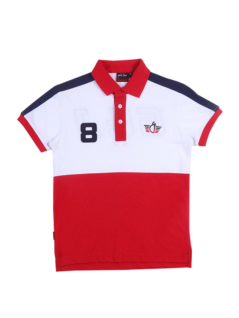 polo neck color block t-shirt - 17886973 - Zoom Image - 0