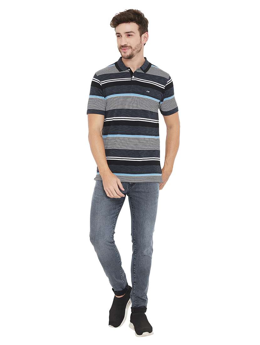 grey striped polo t-shirt - 17887153 -  Standard Image - 3