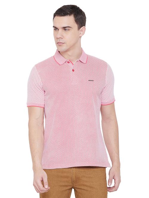 pink self design polo t-shirt - 17887162 -  Standard Image - 0