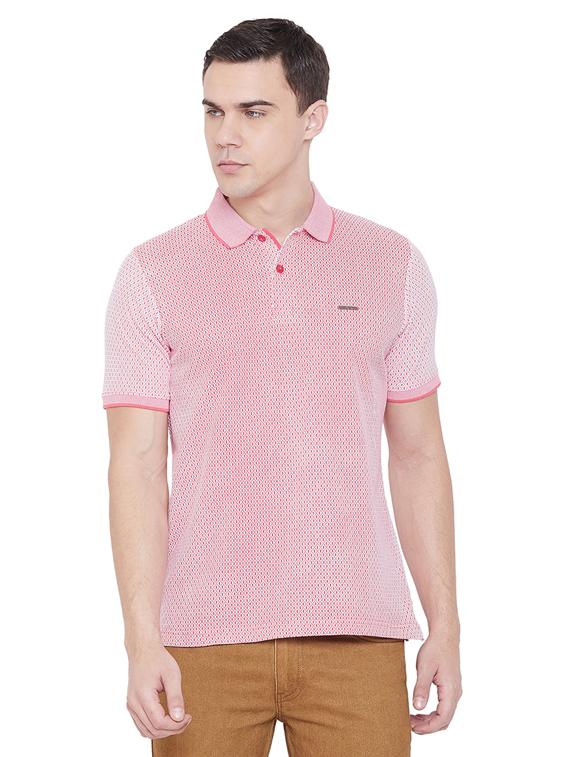pink self design polo t-shirt - 17887162 -  Zoom Image - 0