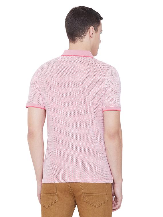 pink self design polo t-shirt - 17887162 - Standard Image - 3