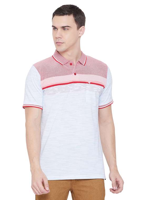 light blue striped polo t-shirt - 17887163 -  Zoom Image - 0