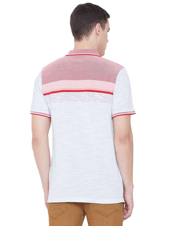 light blue striped polo t-shirt - 17887163 - Standard Image - 3