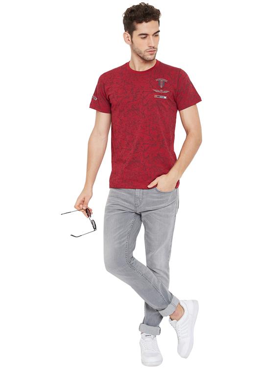 red printed t-shirt - 17887165 - Standard Image - 3