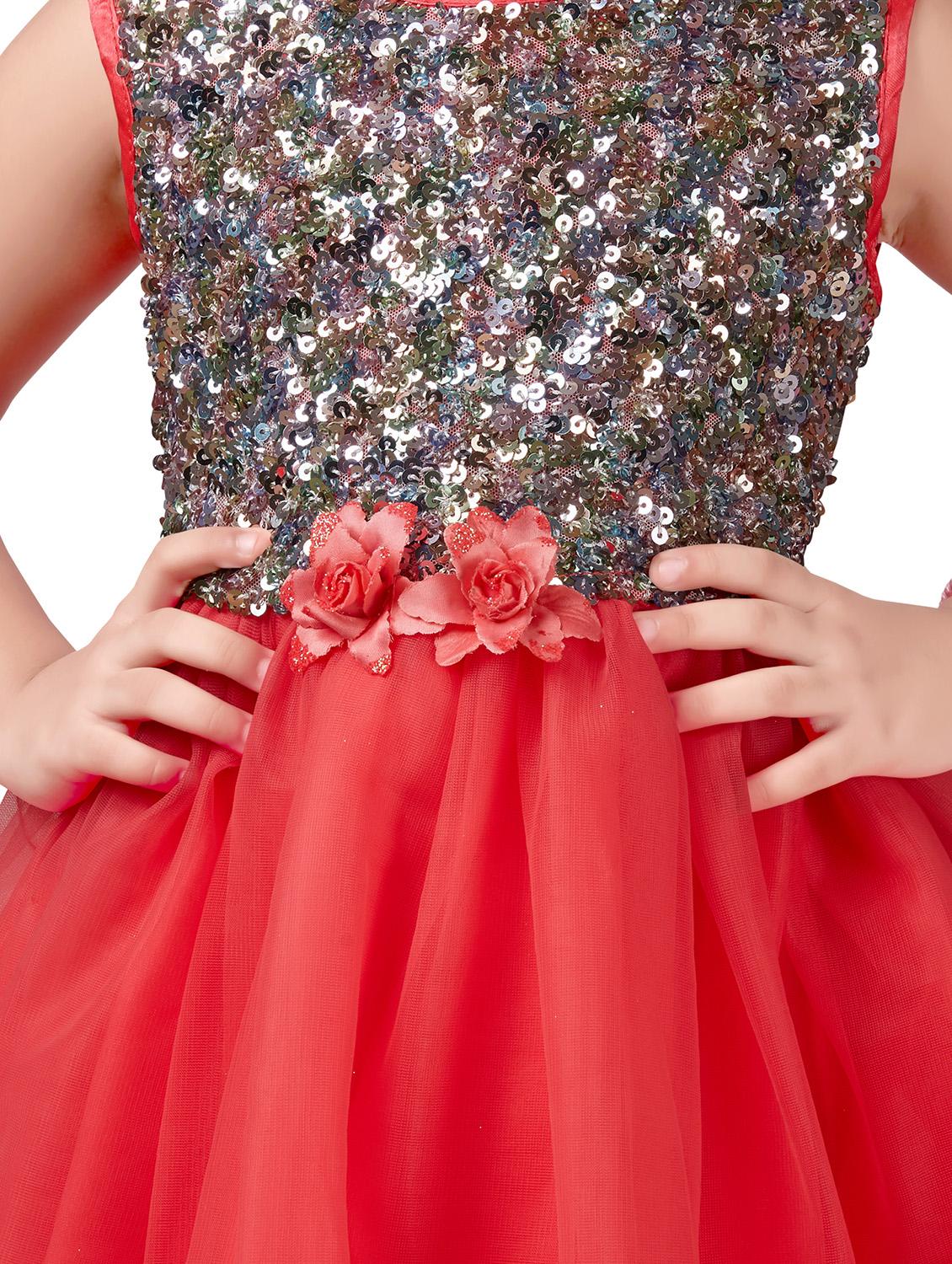 red net sequined frock - 17887326 - Standard Image - 3