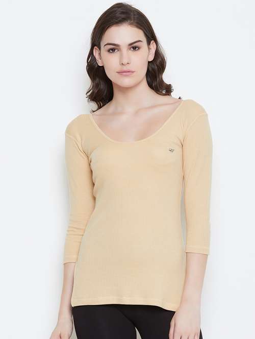 beige solid tops thermals & inner wear - 17887934 -  Standard Image - 0