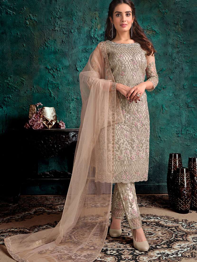 Embroidered Semi-stitched Suit 
