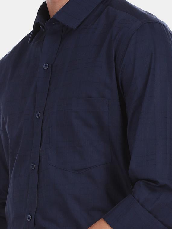 navy blue checkered formal shirt - 17888142 - Standard Image - 5