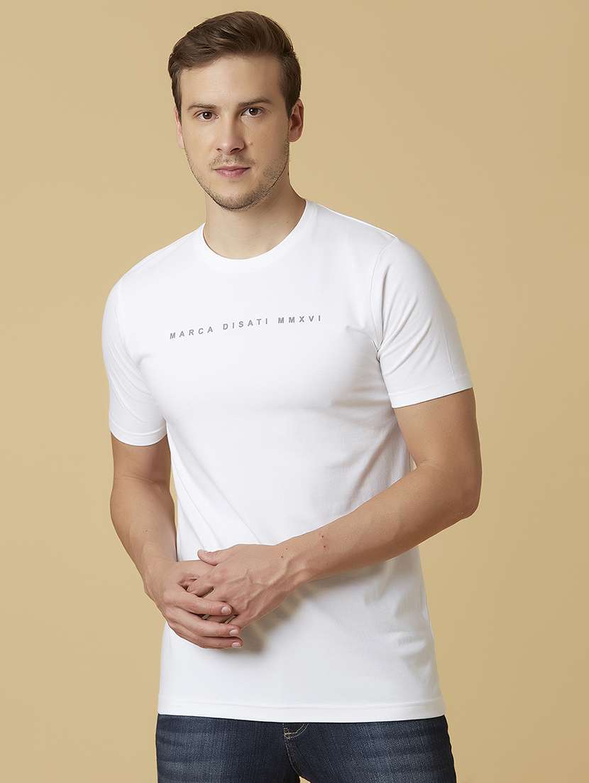 white printed t-shirt