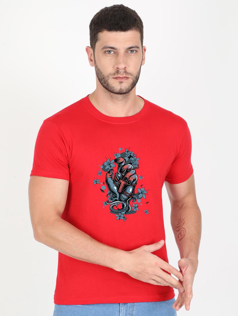 red printed t-shirt - 17891044 - Zoom Image - 0