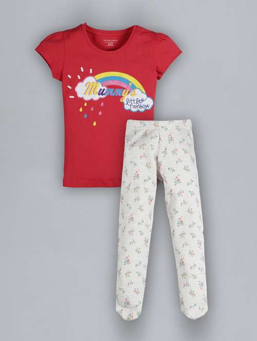 round neck printed full length sets - 17892108 - Standard Image - 0