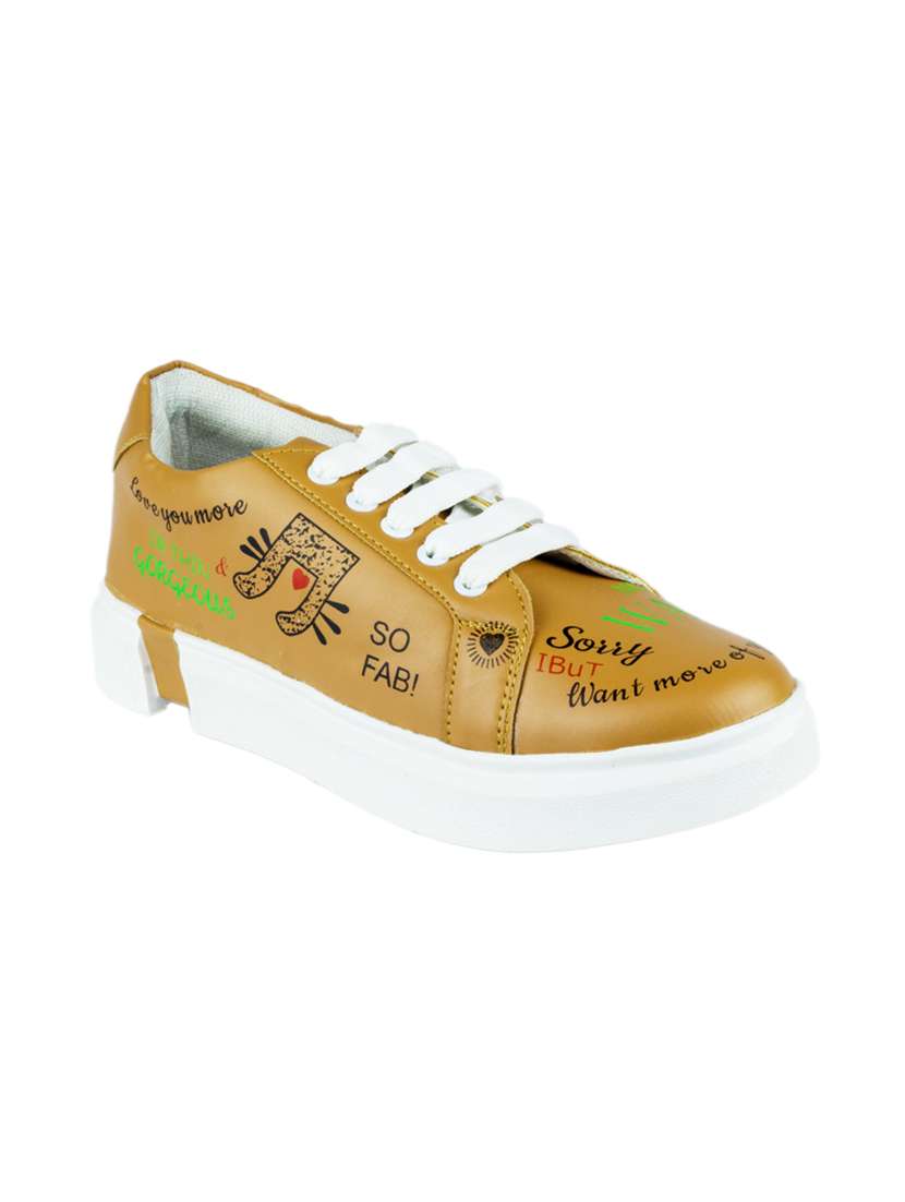 tan synthetic laceup casual shoes