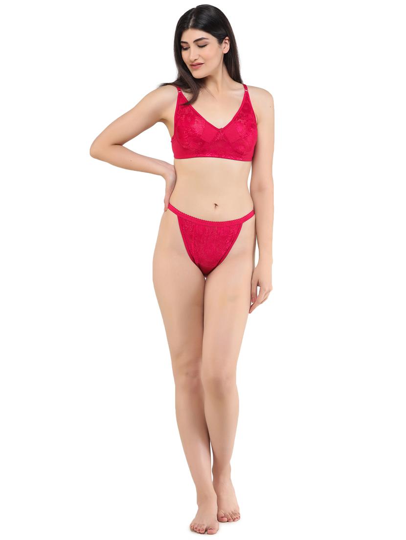 red laced bra and panty set - 17892826 - Zoom Image - 0
