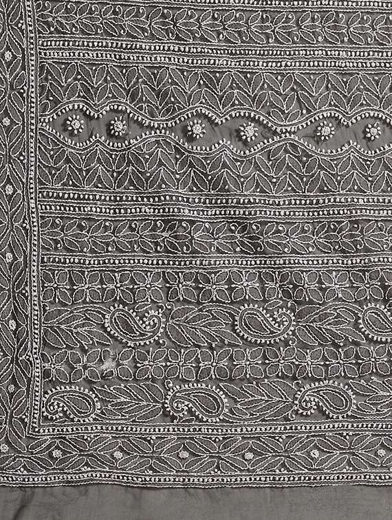 ada hand-embroidered black chikankari saree with blouse - 17893686 -  Standard Image - 3