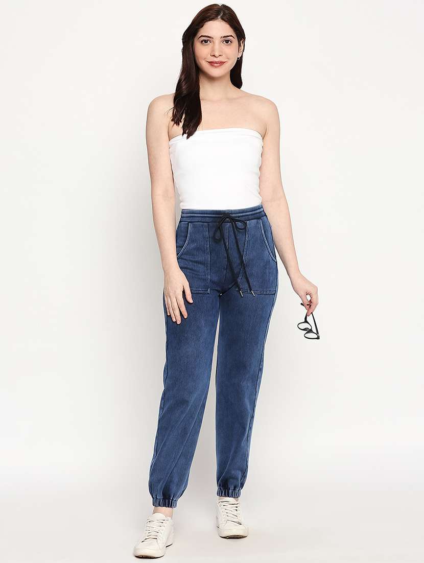 drawstring waist solid jogger - 17894205 - Standard Image - 3