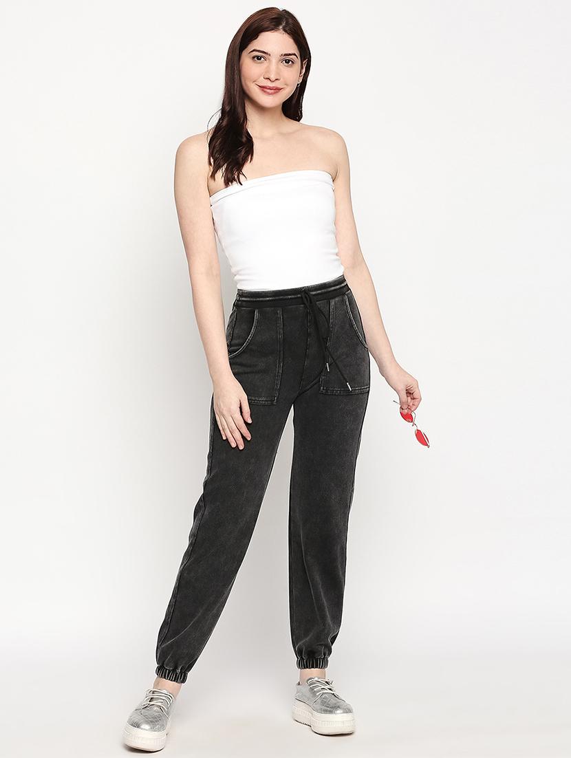 drawstring waist solid jogger - 17894206 - Standard Image - 3