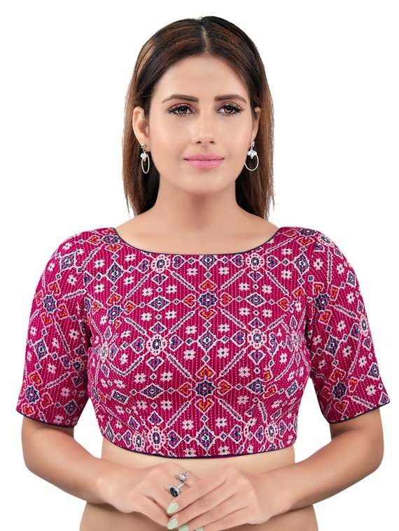 pink cotton printed blouse
