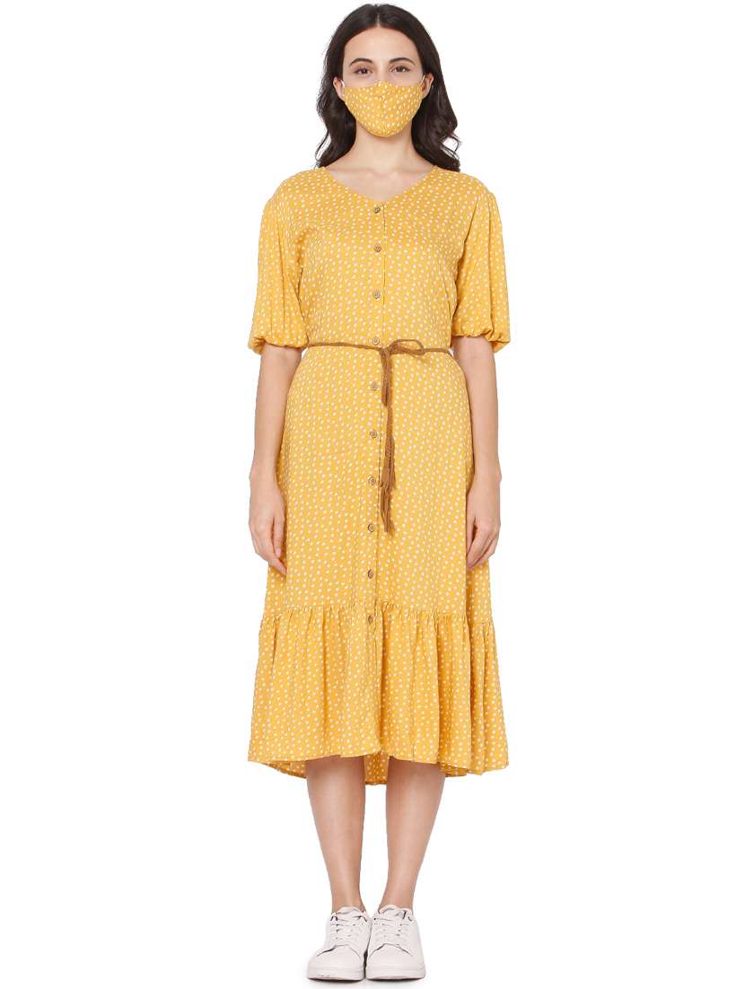 tie front yellow dress