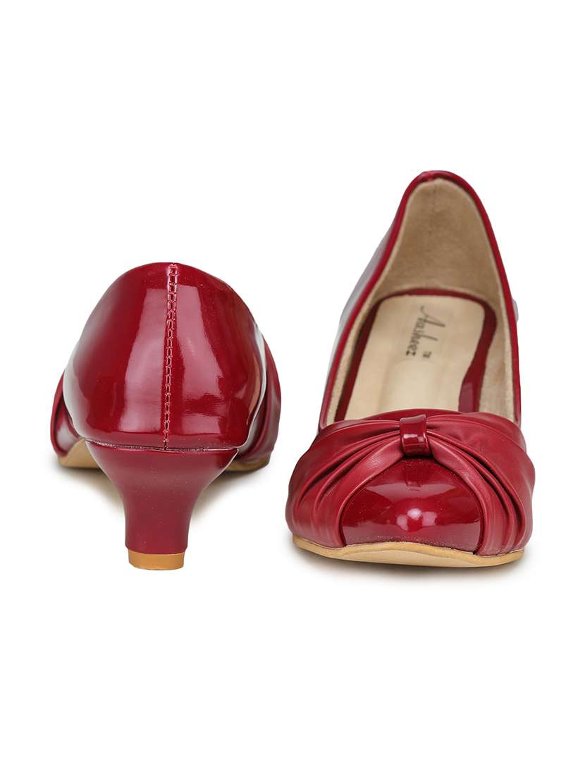 red solid slip on pump - 17895960 - Standard Image - 3