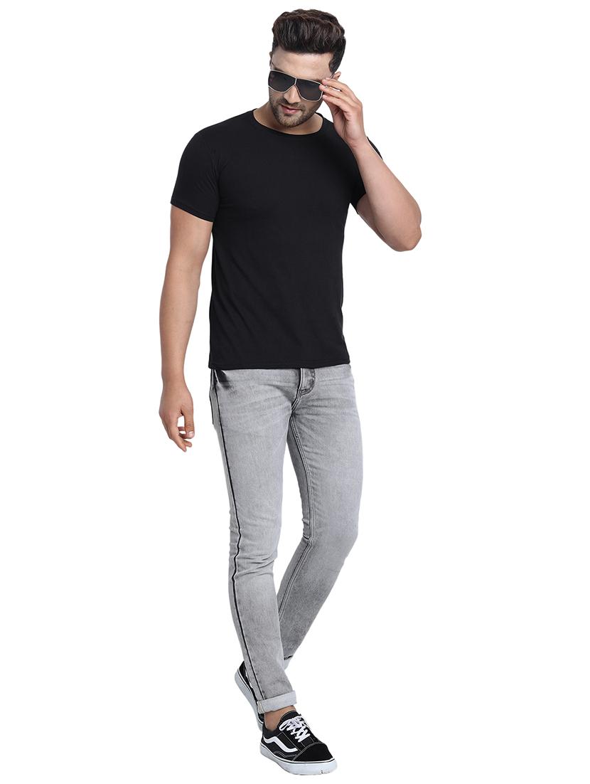 black solid t-shirt - 17896059 - Standard Image - 3
