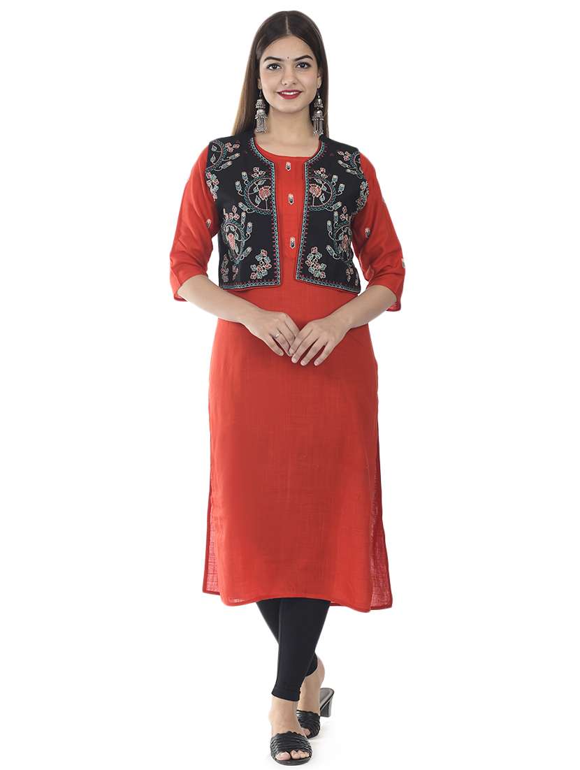 straight kurta with jacket