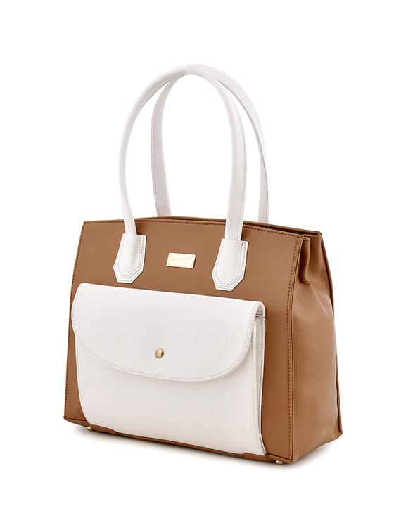 brown leatherette (pu) regular handbag - 17896318 - Standard Image - 3