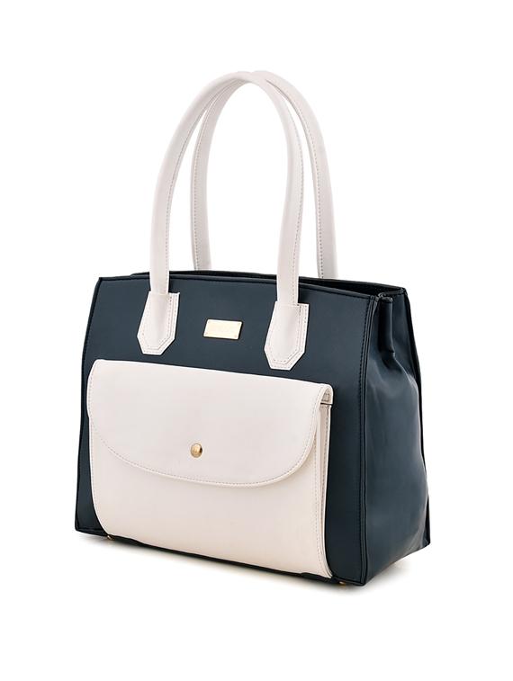 blue leatherette (pu) handbag - 17896319 - Standard Image - 3