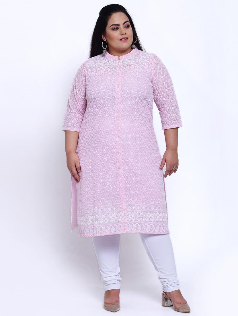 chikankari straight kurta  - 17896432 -  Zoom Image - 0