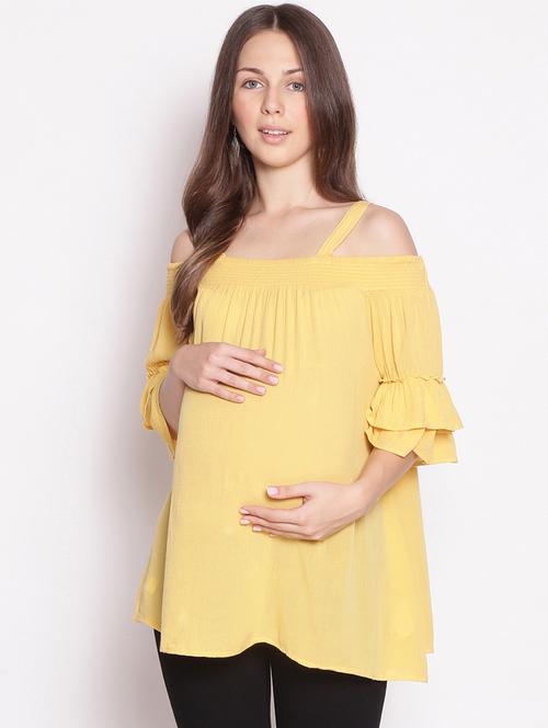 cold shoulder solid maternity wear top  - 17896834 -  Standard Image - 0