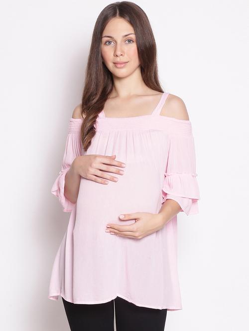 cold shoulder solid maternity wear top  - 17896836 -  Standard Image - 0
