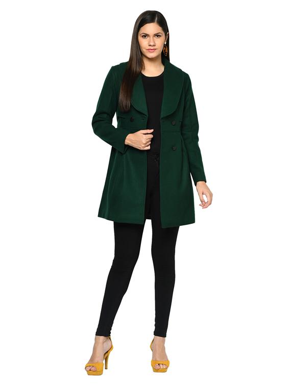 double breasted solid trench/overcoat coat - 17896904 - Standard Image - 3