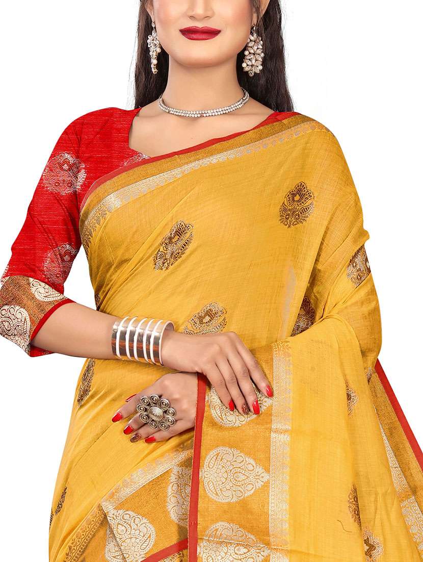 ethnic motifs handloom saree with blouse - 17897419 -  Standard Image - 3