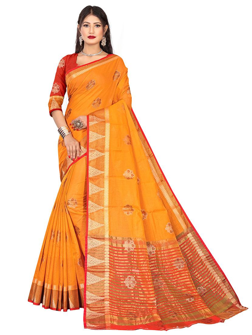 ethnic motifs kanjivaram saree with blouse - 17897425 - Zoom Image - 0