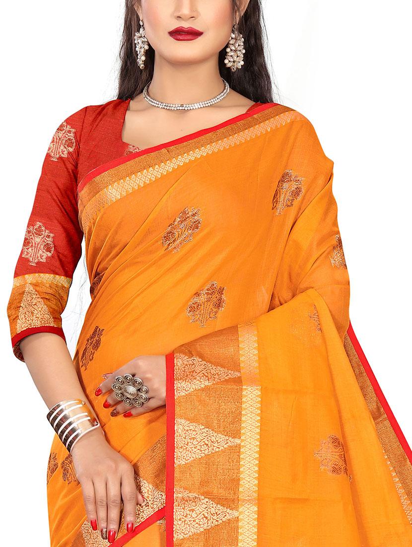 ethnic motifs kanjivaram saree with blouse - 17897425 - Standard Image - 3