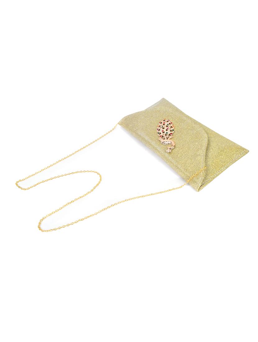 gold leatherette (pu) sling bag - 17900157 - Standard Image - 5