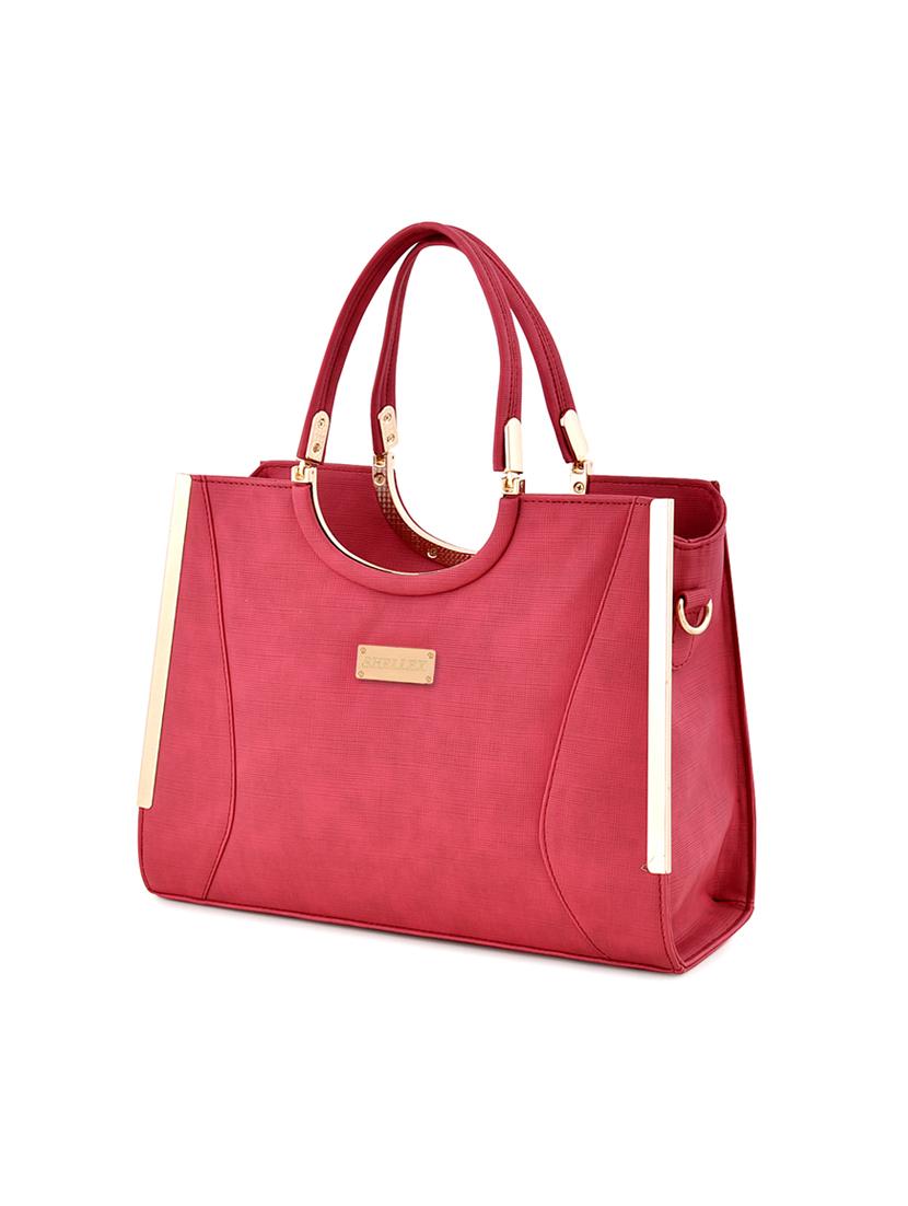 red leatherette (pu) regular handbag - 17900268 - Standard Image - 3