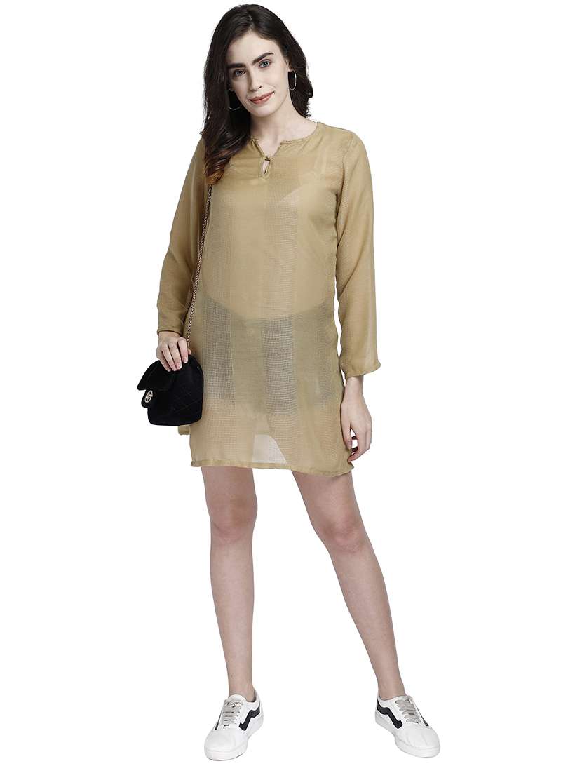 key hole neck self design tunic - 17901120 - Standard Image - 3