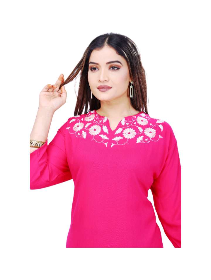 rayon embroidery kurti in 5 colour  - 17901761 -  Zoom Image - 0