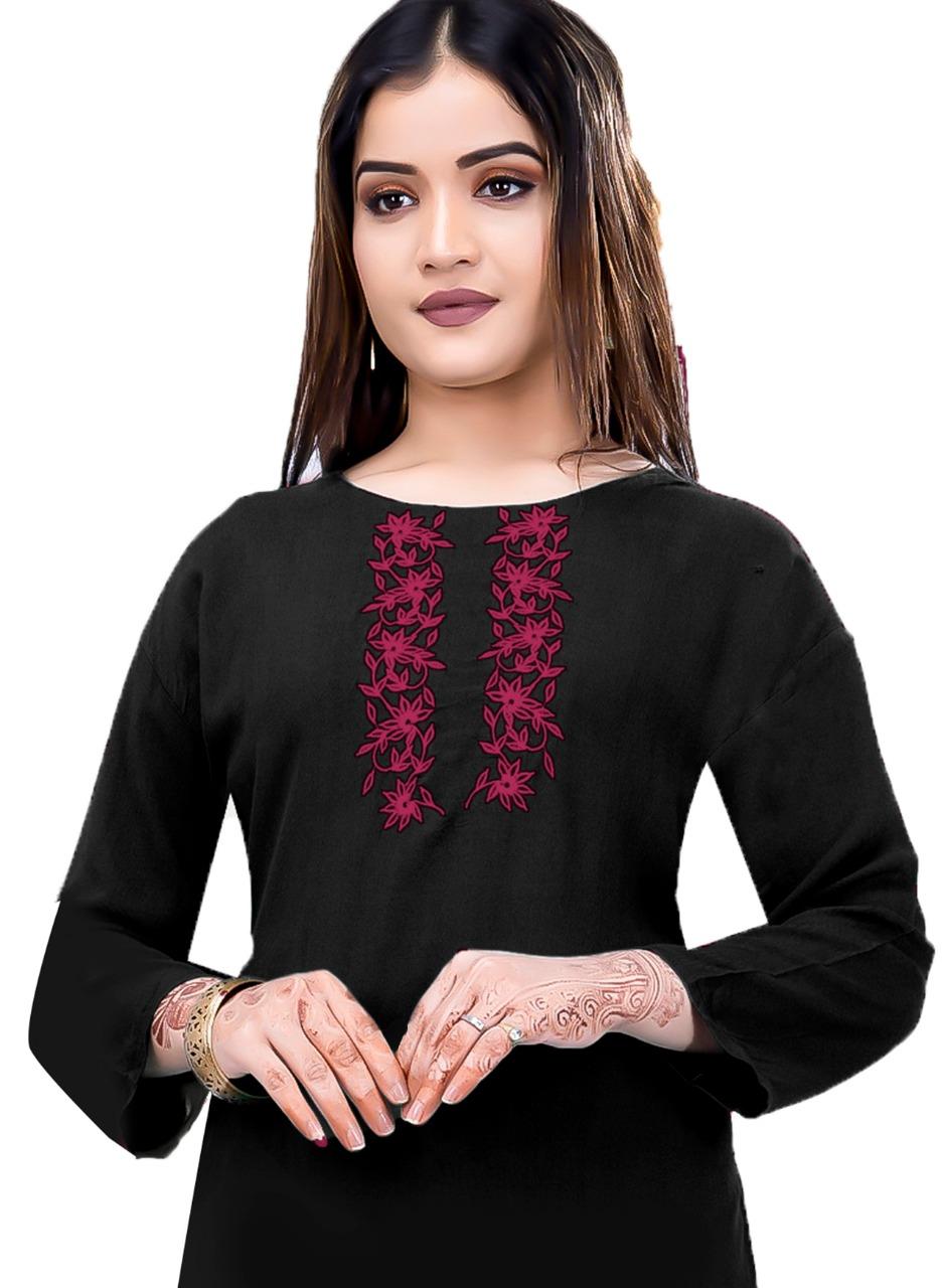rayon embroidery kurti in 5 colour - 17901770 - Zoom Image - 0