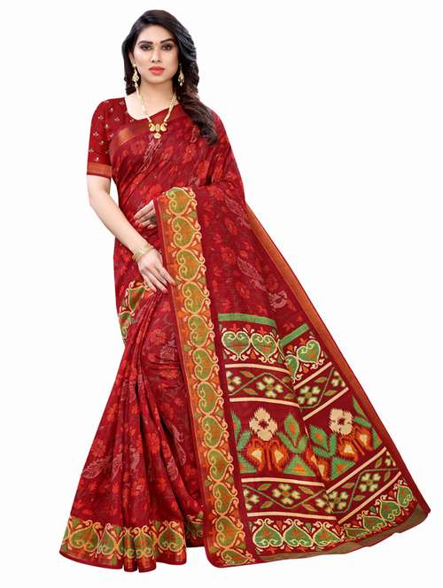 floral printed saree with blouse - 17902447 -  Standard Image - 0