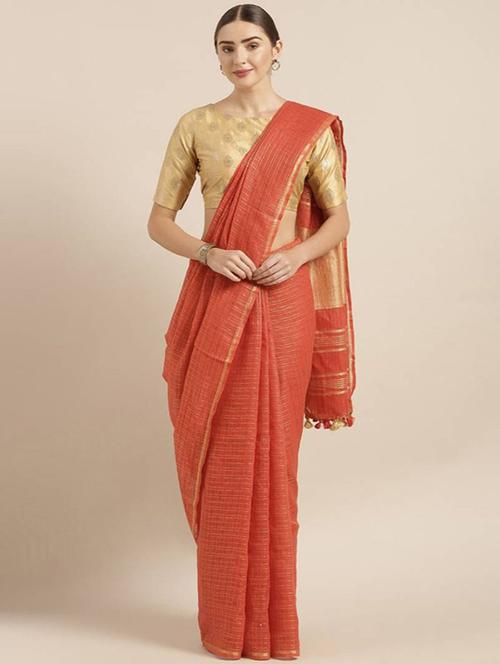 checkered woven saree with blouse - 17902865 -  Standard Image - 0