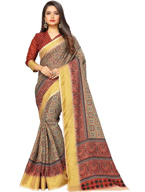 floral printed saree with blouse - 17902952 -  Standard Image - 0