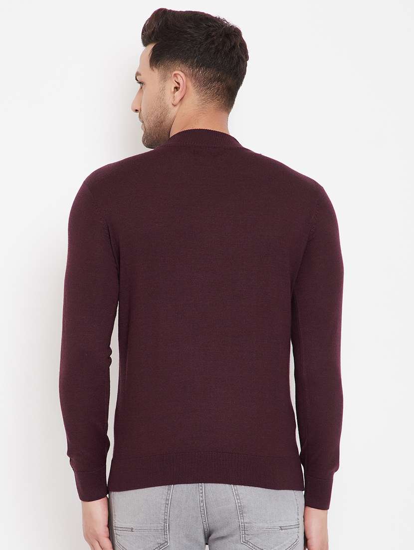 maroon solid pullover - 17905061 -  Standard Image - 3
