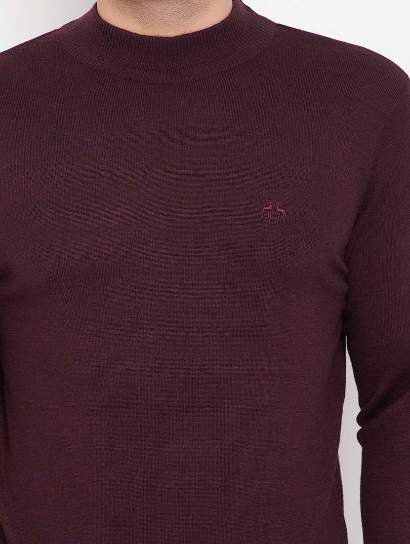 maroon solid pullover - 17905061 -  Standard Image - 5