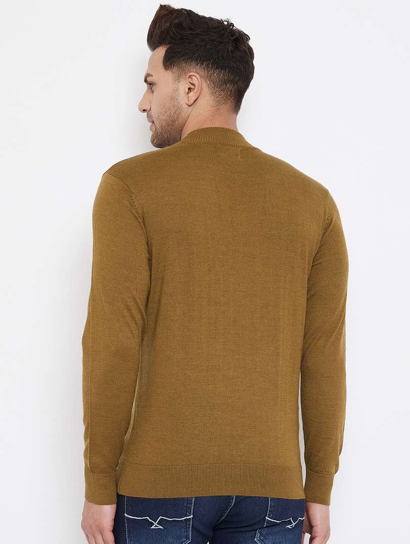 khaki solid pullover - 17905066 -  Standard Image - 3