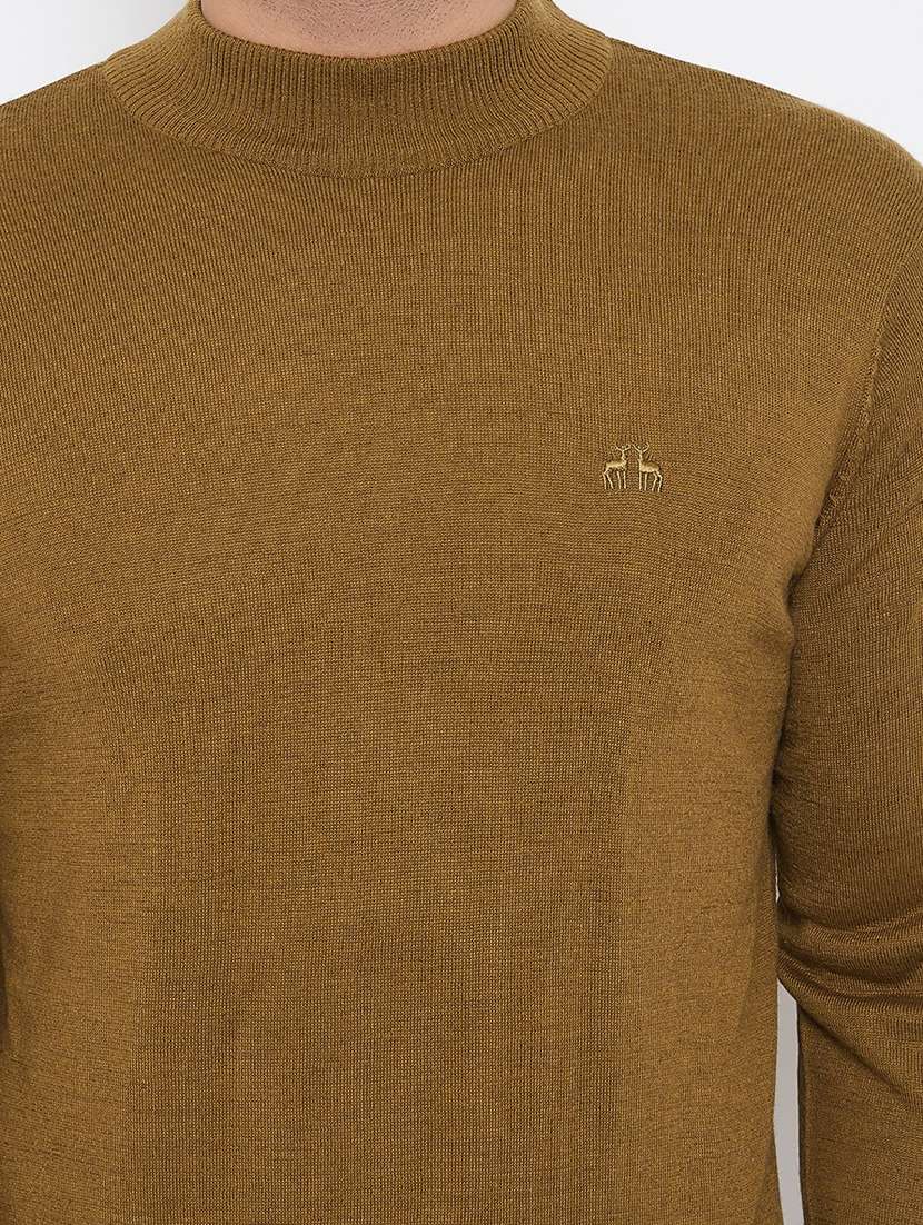 khaki solid pullover - 17905066 -  Standard Image - 5