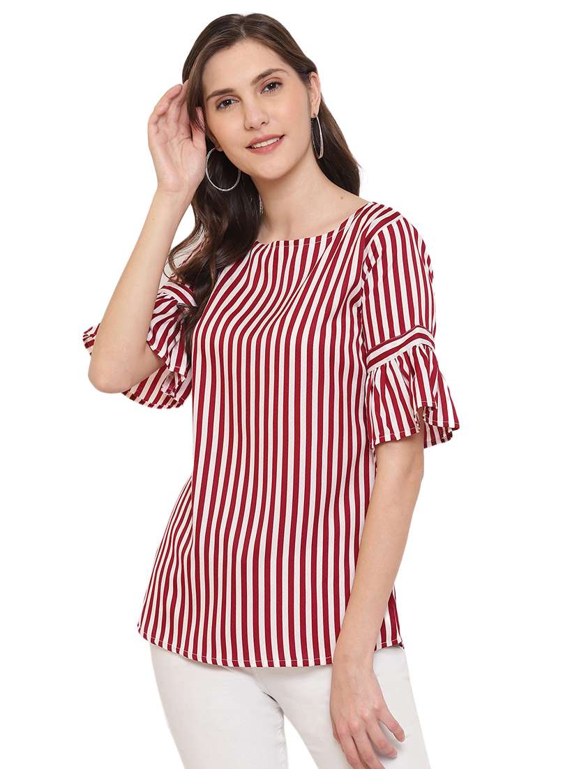 women's straight round neck top