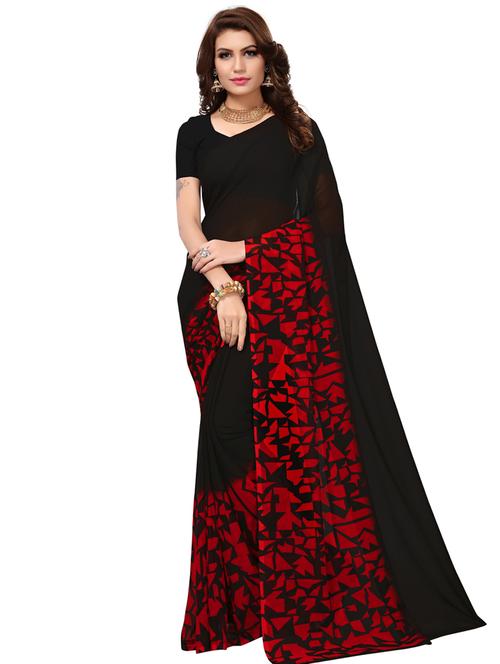 solid bordered saree with blouse - 17906293 - Standard Image - 0